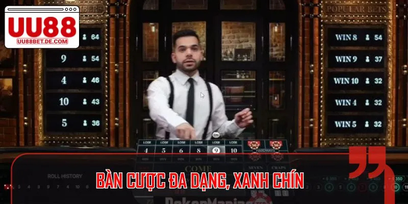 Hệ thống bàn cược tại đây được thiết kế để phù hợp với mọi bet thủ