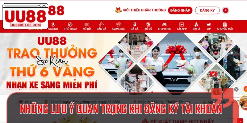 Một vài lưu ý quan trọng để tạo tài khoản cược thành công